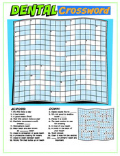 Dental Crossword activity sheet at Pediatric Dentist Office in Clarks Summit
