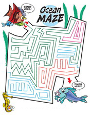 Ocean Maze activity sheet at Pediatric Dentist Office in Clarks Summit